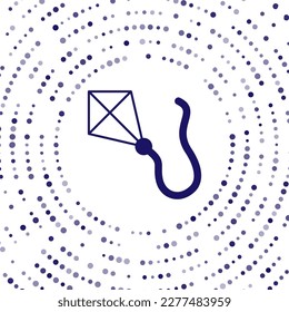 Blue Kite icon isolated on white background. Abstract circle random dots. Vector