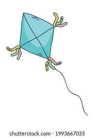 blue kite icon on background
