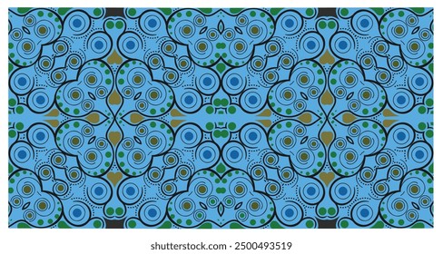 Blue kitenge seamless elegant background design pattern