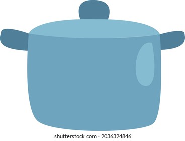 Cubo azul, ilustración, vector, sobre fondo blanco.