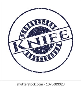  Blue Knife distressed grunge stamp