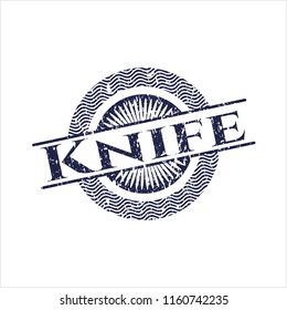 Blue Knife distressed grunge stamp