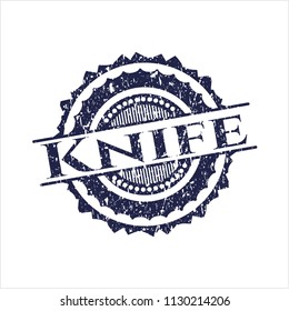 Blue Knife distressed rubber seal with grunge texture