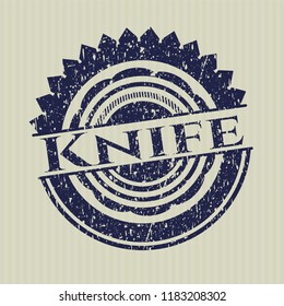 Blue Knife distressed rubber seal