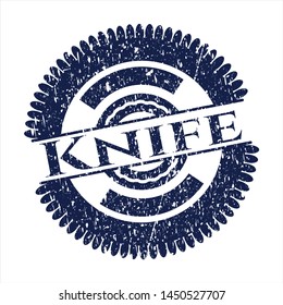 Blue Knife distressed rubber seal with grunge texture