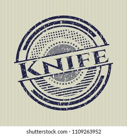  Blue Knife grunge stamp