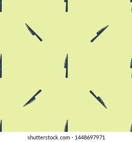 Blue Knife icon isolated seamless pattern on white background. Cutlery symbol.  Vector Illustration