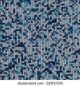 Blue knitted sweater vector seamless pattern EPS8