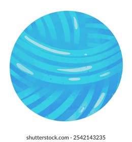 azul fio de tricô bola vetor ilustração, tricô fio clip arte em estilo de aquarela desenhada à mão, fios azuis isolados sobre fundo branco