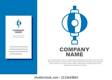Blue Korean paper lantern icon isolated on white background. Logo design template element. Vector