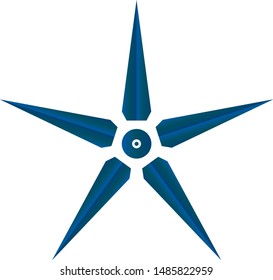 Blue Kunai vector for logo or icon