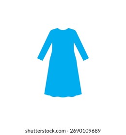 Blue kurta silhouette icon vector flat design.