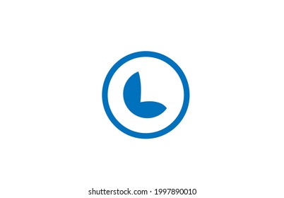 blue L alphabet letter logo icon. Circle design for company and business identity