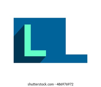 blue l typography typeset logotype alphabet font image vector icon logo symbol