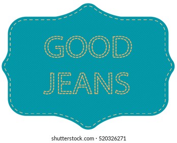 Blue Label Inscription Denim Patch Stitching Stock Vector (Royalty Free ...