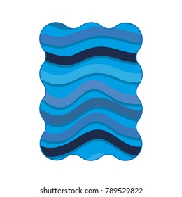 blue label line wavy shapes pattern