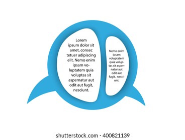 blue label on a white background