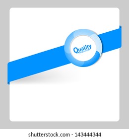 Blue label Premium Quality, card vector illustration