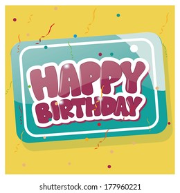 a blue label with some text for a happy birthday