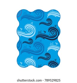 blue label spiral in wave shape pattern