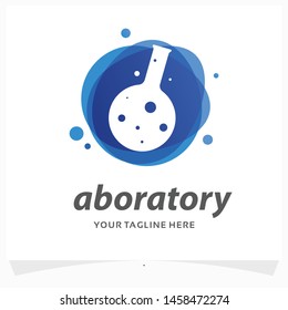 Blue Laboratory Logo Design Template
