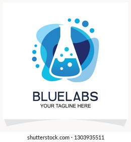 Blue Labs Logo Design Template Inspiration