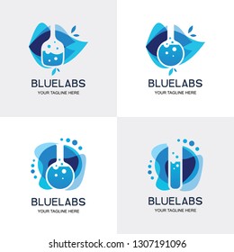 Blue Labs Logo Set Design Template Collection