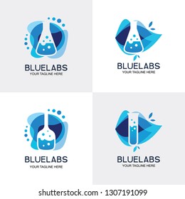 Blue Labs Logo Set Design Template Collection