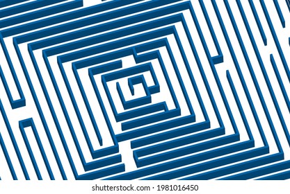 Blaues Labyrinth einzeln auf weißem Hintergrund