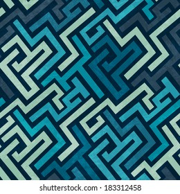 blue labyrinth seamless texture with grunge effect