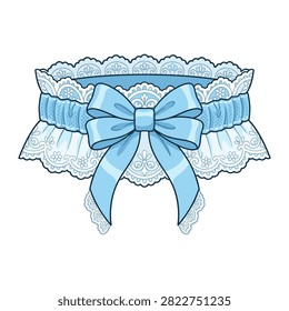 Blue Lace Garter with Bow