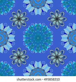 Blue lace. Round lace pattern on an azure background