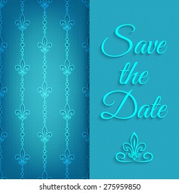 blue lace save the date. vector illustration - eps 10