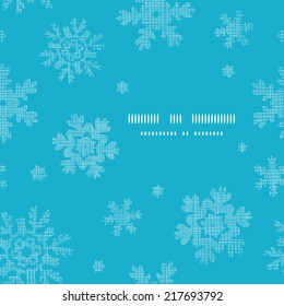 Blue lace snowflakes textile template frame seamless pattern background