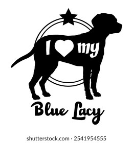 Blue Lacy Hund Silhouette, ich liebe meinen Hund, Hund, Hunderassen, Logo, Vektor, Silhouette, Tier, Illustration, Symbol, Zeichen, schwarz, Haustier,