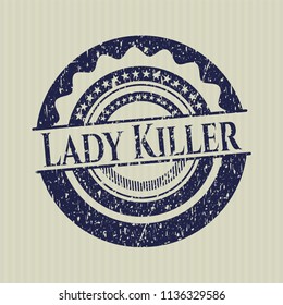 Blue Lady Killer rubber grunge texture seal