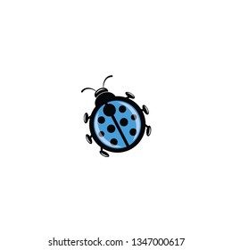 blue ladybug icon on a white background