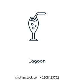 Blue lagoon concept line icon. Linear Blue lagoon concept outline symbol design. This simple element illustration can be used for web and mobile UI/UX.