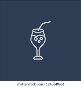 Blue Lagoon icon. Blue Lagoon linear design concept from Drinks collection. Simple element vector illustration on dark blue background.