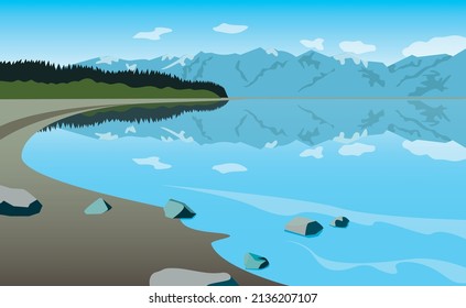 blue lake in the mountains