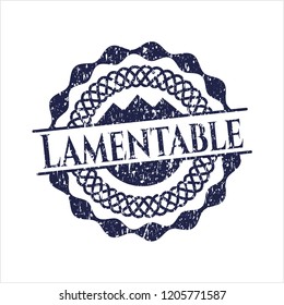 Blue Lamentable distress rubber seal with grunge texture