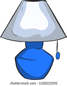 Blue lamp, illustration, vector on white background.