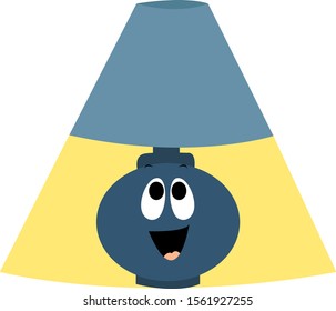 Blue lamp, illustration, vector on white background.