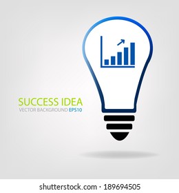 Blue lamp light graph business icon vector graphic modern for website design