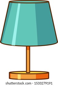 Lâmpada azul sobre ilustração de fundo branco