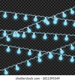 blue lamps with blue neon and dazzling light