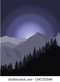 blue landscape mountain 