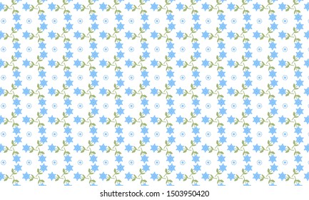 Blue Lantana Flower with Hexagonal Pattern Background
