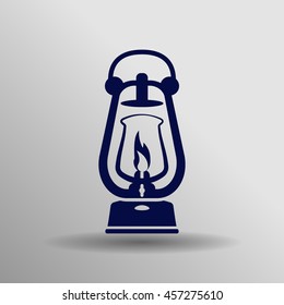 blue lantern icon on the gray background
