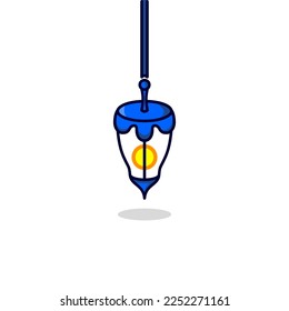 diseño vectorial de linterna azul en fondo blanco